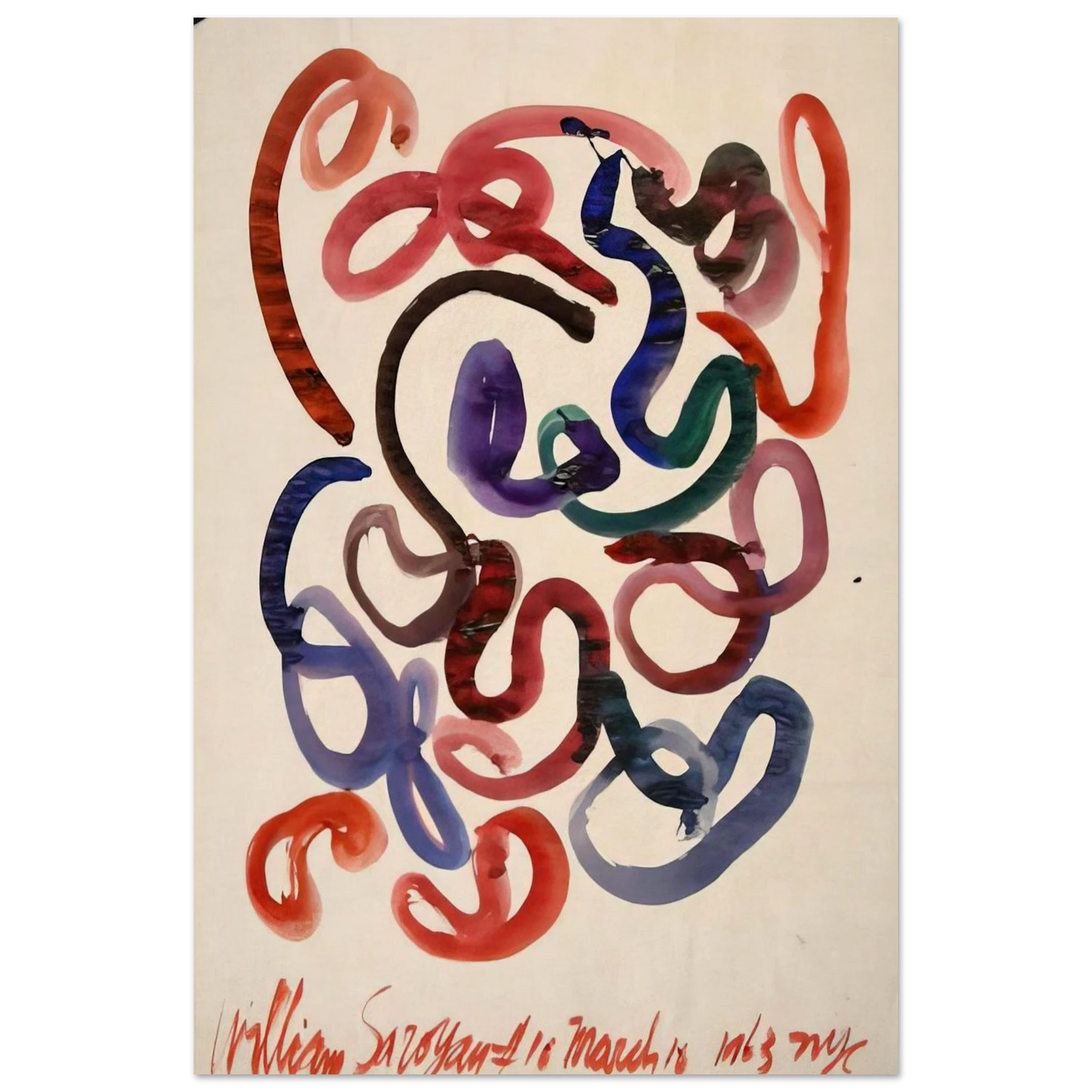 #10 March 10, 1963 NYC - 1963 - William Saroyan Art Prints - 100x150 cm / 40x60″ inches | William Saroyan Poster | William Saroyan Prints
