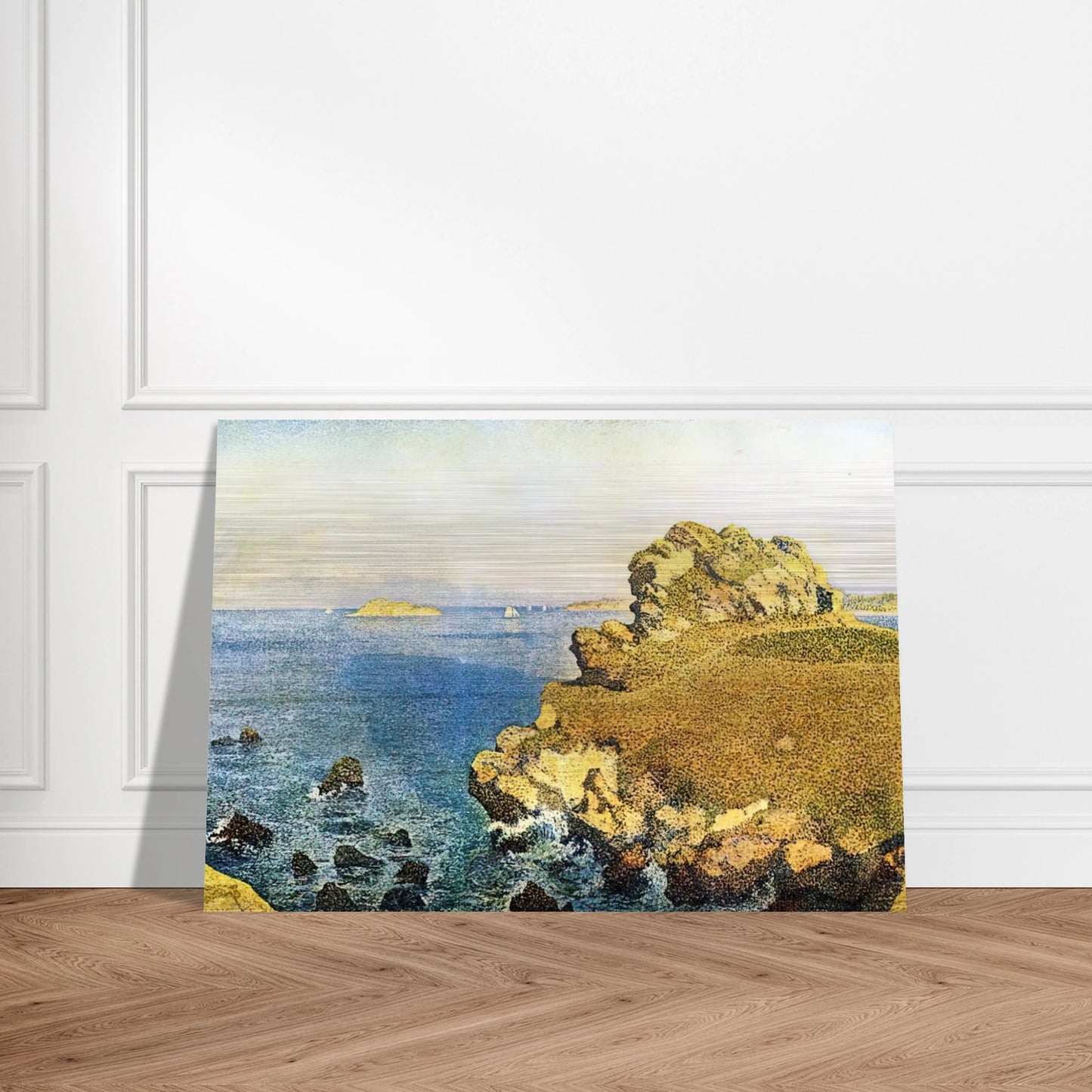 THE POINTE DE PER KIRIDEC AT ROSCOFF - Theo van Rysselberghe Brushed Aluminum Print - 70x100 cm / 28x40 inches | Theo van Rysselberghe Aluminum Print | Theo van Rysselberghe Prints