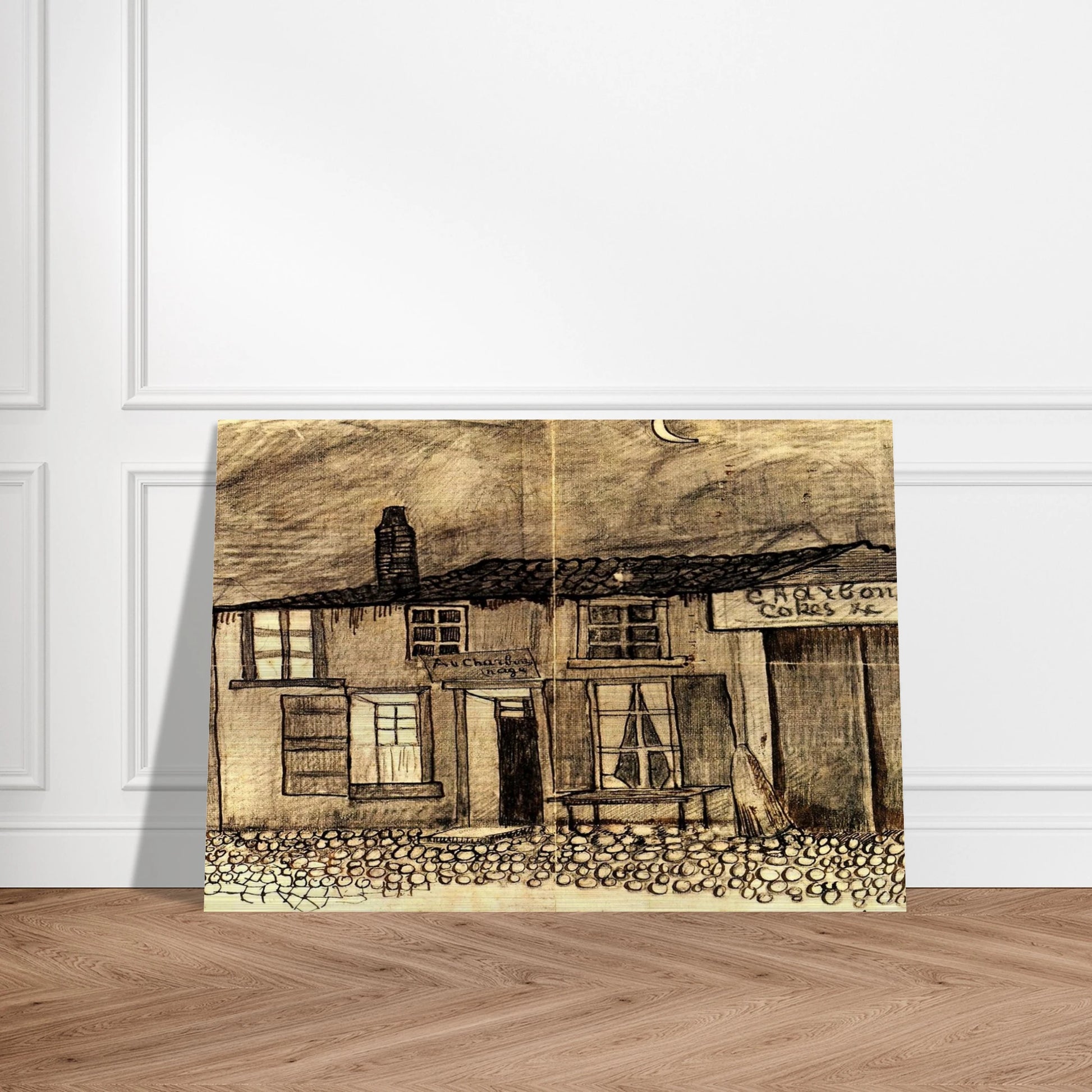 “Au Charbonnage” Café - Vincent van Gogh Brushed Aluminum Print - 70x100 cm / 28x40 inches | Vincent van Gogh Aluminum Print | Vincent van Gogh Prints