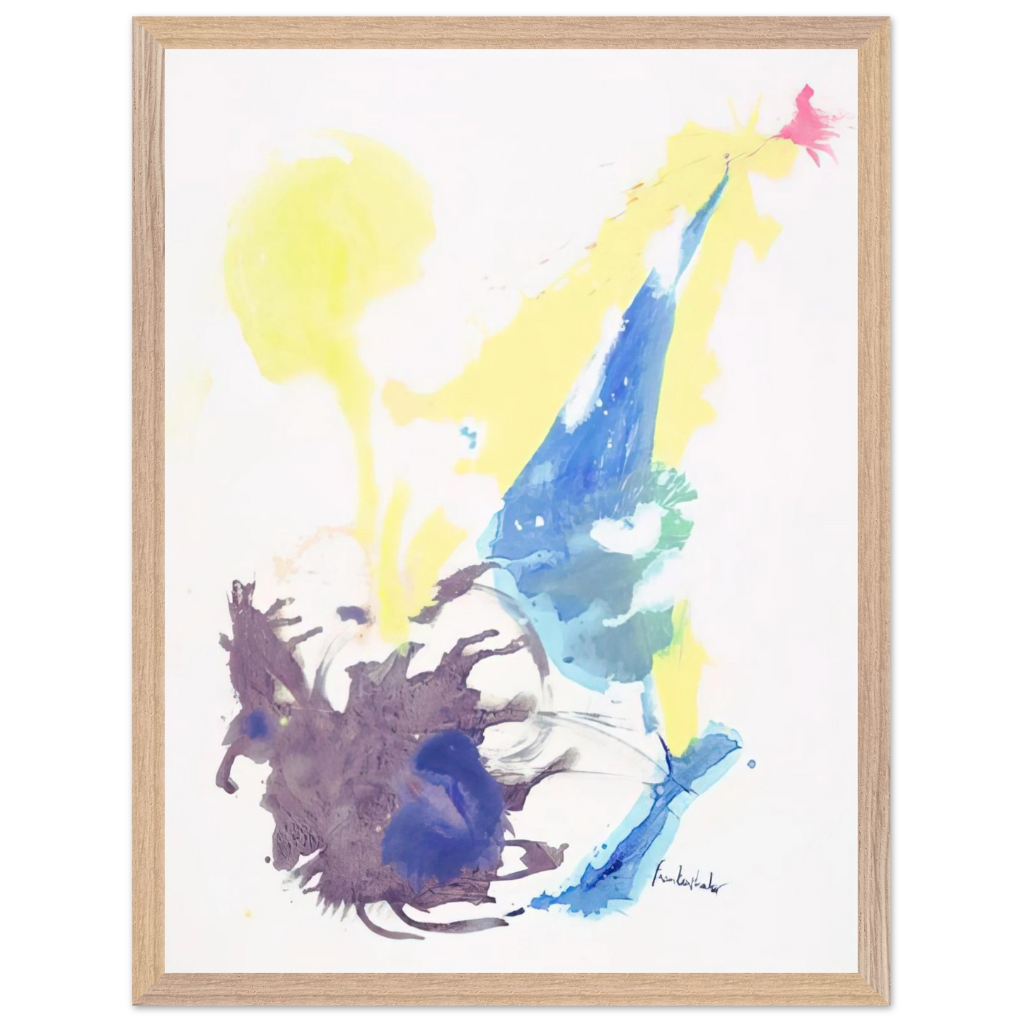 Helen Frankenthaler - Moving Day - 1961 Wall art - 30x45 cm / 12x18 inches - Premium Wooden Framed Poster With Fine Art Paper-canvas - White frame