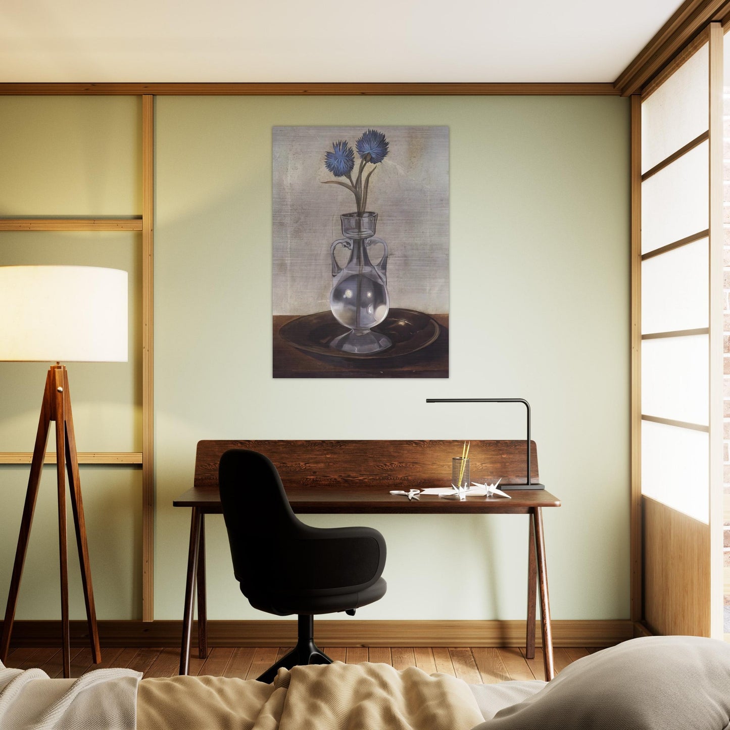 THE VASE OF CORNFLOWERS - Salvador Dali Brushed Aluminum Print - 70x100 cm / 28x40 inches | Salvador Dali Aluminum Print | Salvador Dali Prints