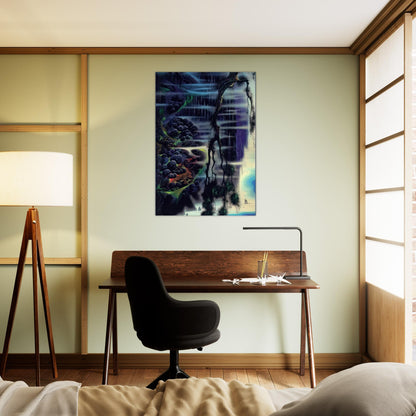 Seaside Splendor - Eyvind Earle Brushed Aluminum Print - 70x100 cm / 28x40 inches | Eyvind Earle Aluminum Print | Eyvind Earle Prints