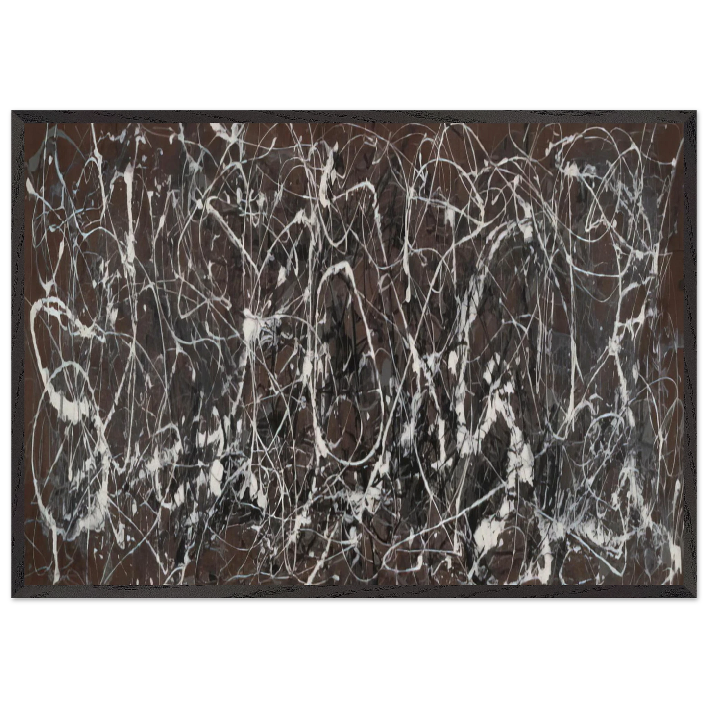 NUMBER 13A ARABESQUE 1948 - Jackson Pollock 70x100 cm / 28x40 inches Framed Art Print – Black Wooden Frame