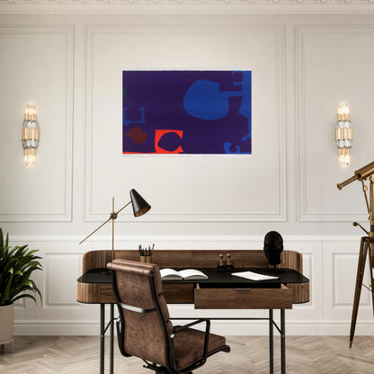 Blue and Deep Violet with Orange, Brown and Green - 1970 - Patrick Heron Brushed Aluminum Print - 70x100 cm / 28x40 inches | Patrick Heron Aluminum Print | Patrick Heron Prints