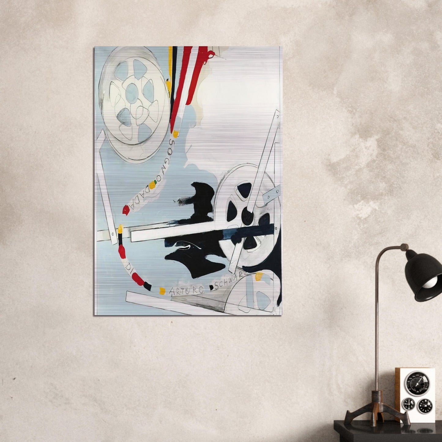Il Sogno Dada di Arturo Schwarz - 1965 - Mario Schifano Brushed Aluminum Print - 70x100 cm / 28x40 inches | Mario Schifano Aluminum Print | Mario Schifano Prints