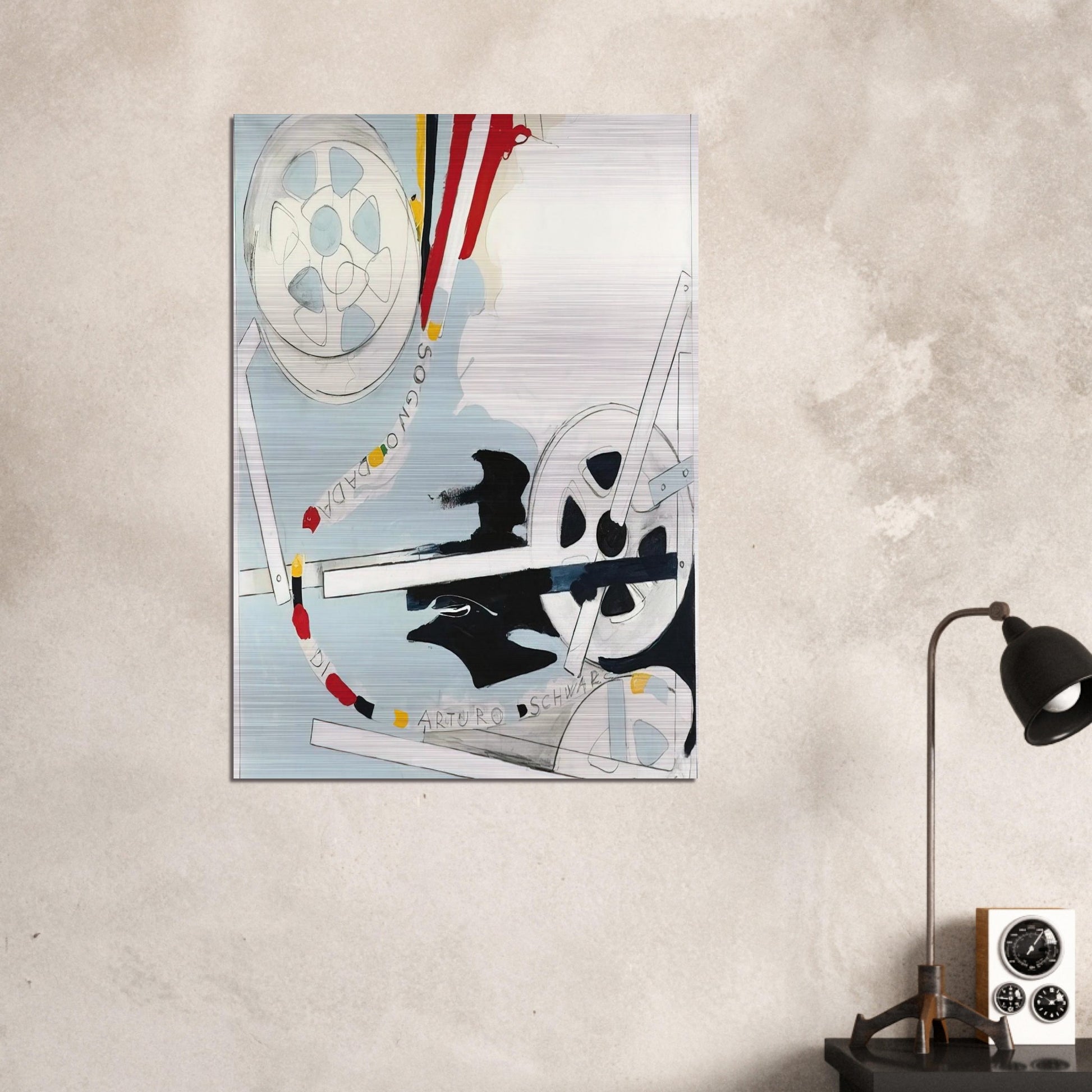 Il Sogno Dada di Arturo Schwarz - 1965 - Mario Schifano Brushed Aluminum Print - 70x100 cm / 28x40 inches | Mario Schifano Aluminum Print | Mario Schifano Prints
