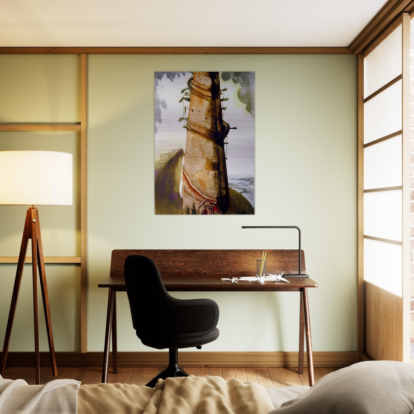 TURRIS BABEL 1967 - Salvador Dali Brushed Aluminum Print - 70x100 cm / 28x40 inches | Salvador Dali Aluminum Print | Salvador Dali Prints