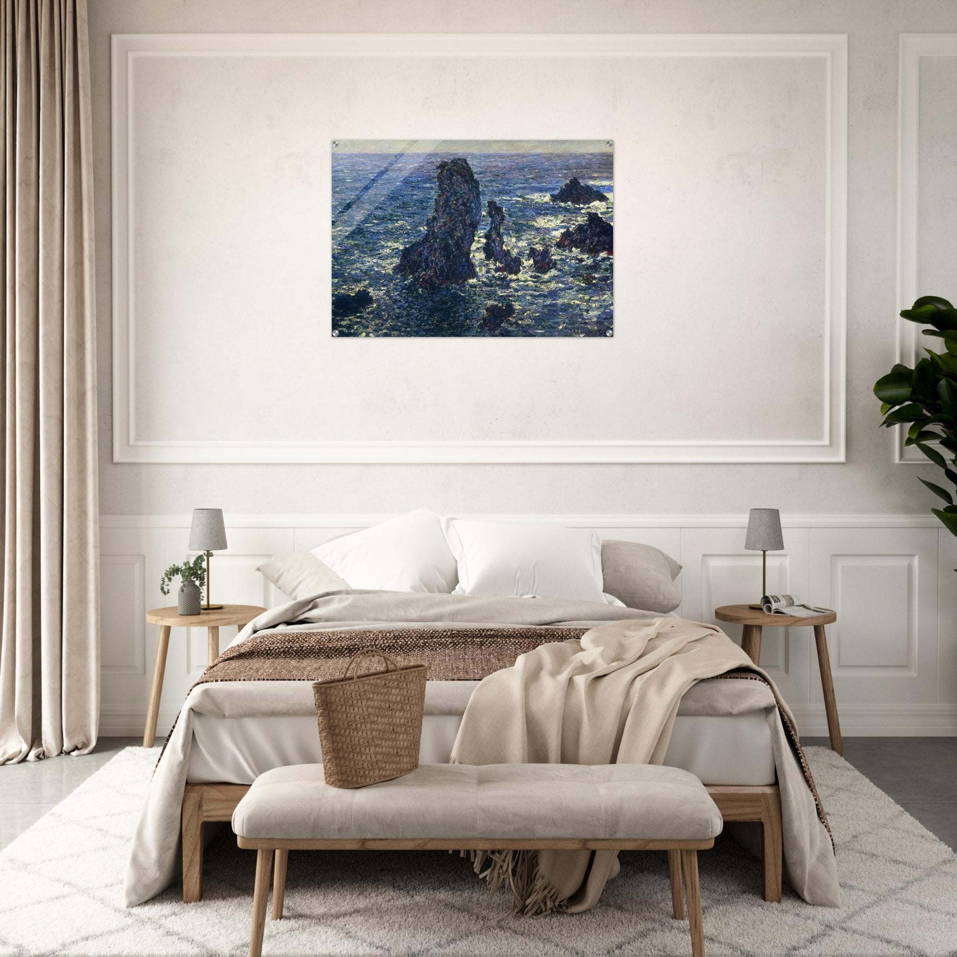 The Pyramids, Cliffs at Belle-Ile - claude monet Acrylic Print - 70x100 cm / 28x40″ inches | claude monet Wall Art | claude monet Prints