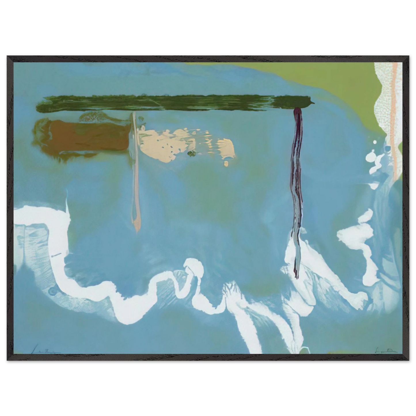 Helen Frankenthaler - Skywriting - 1997 Wall art - 20x25 cm / 8x10 inches - Premium Wooden Framed Poster With Fine Art Paper-canvas - Wood frame