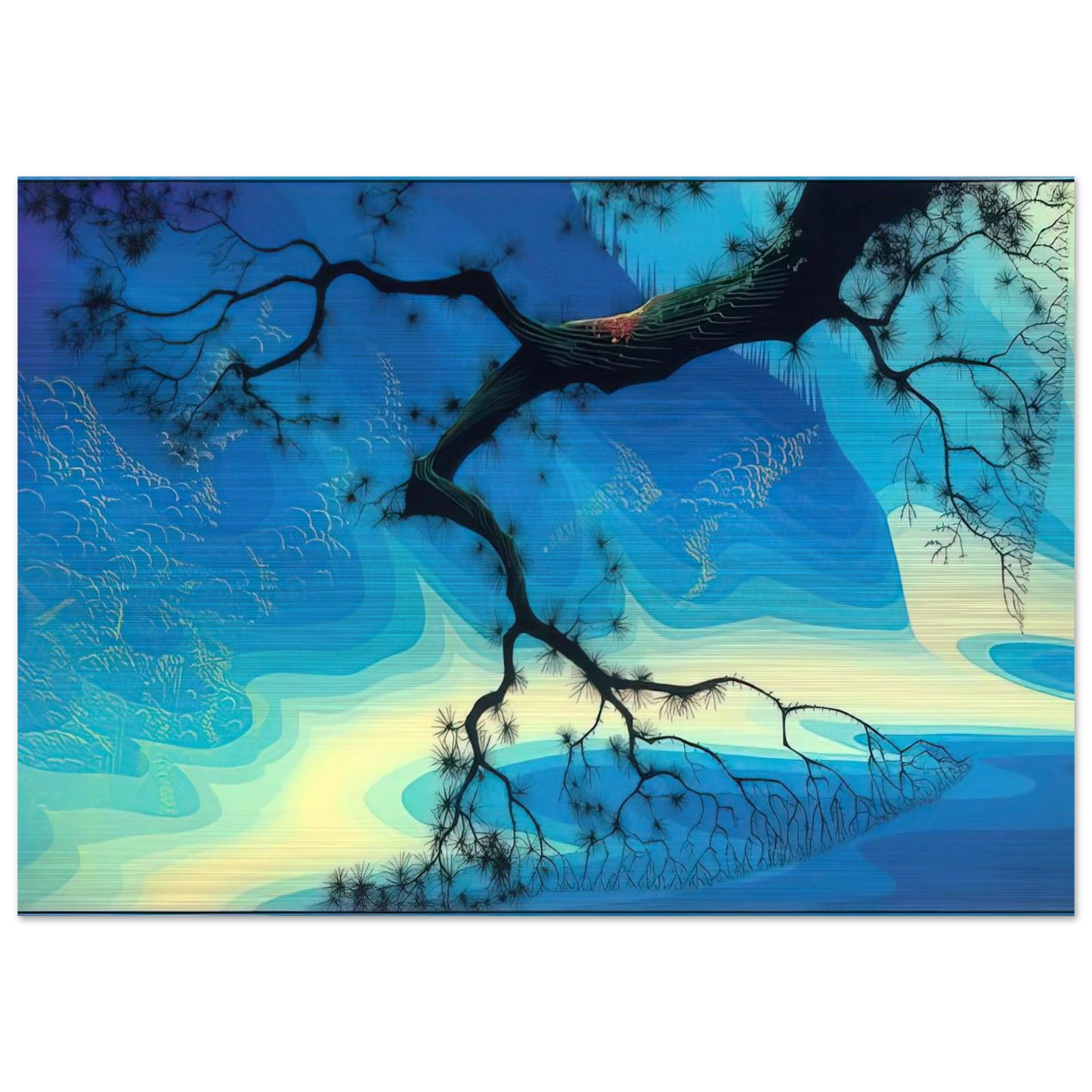 Ocean Mist - Eyvind Earle Brushed Aluminum Print - 70x100 cm / 28x40 inches | Eyvind Earle Aluminum Print | Eyvind Earle Prints