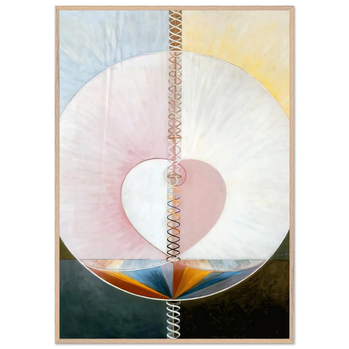 Hilma af Klint - WHAT A HUMAN BEING IS 1910 Wall art - 70x70 cm / 28x28 Inches - Premium Wooden Framed Poster With Fine Art Paper - Wood frame