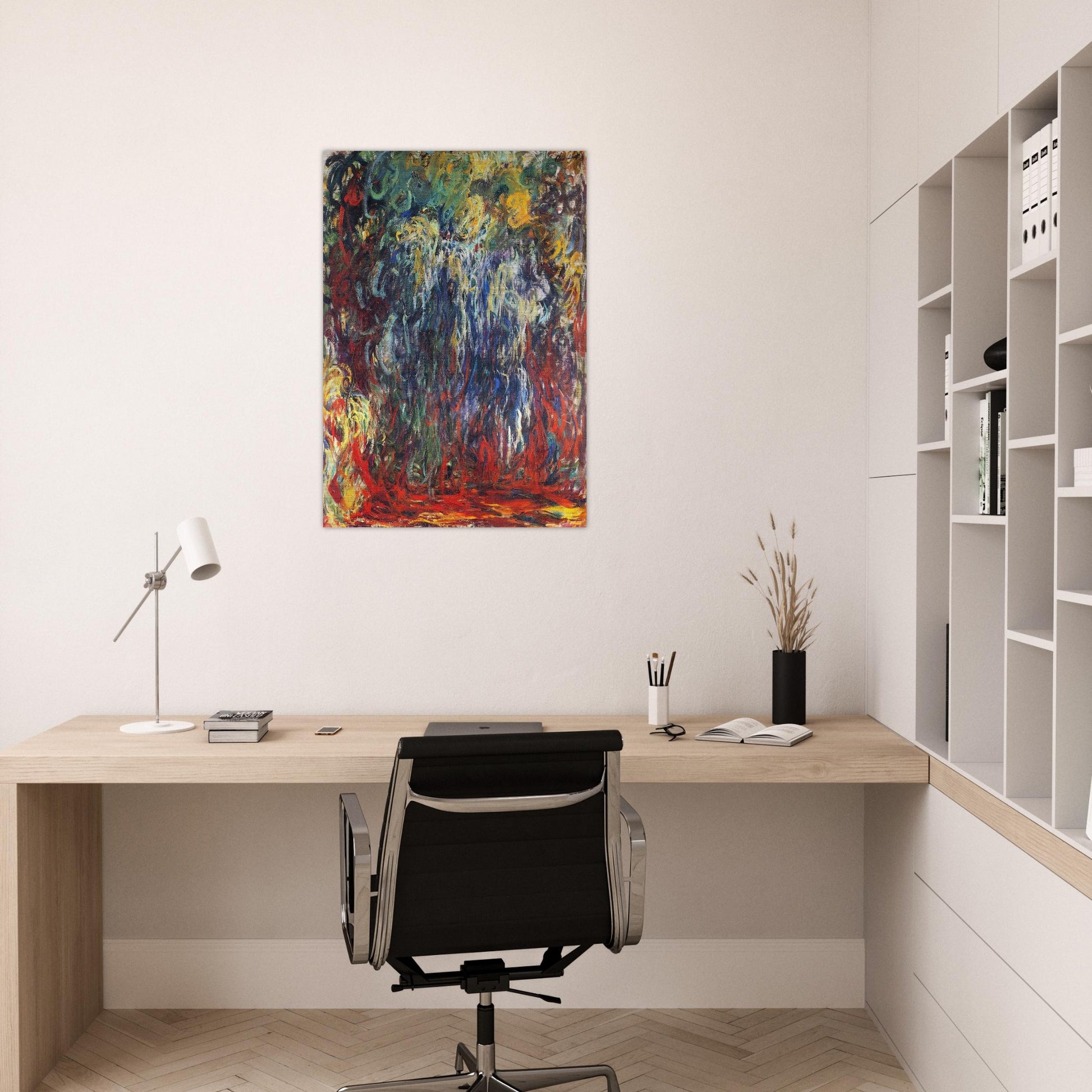 Weeping Willow, Giverny - claude monet Brushed Aluminum Print - 70x100 cm / 28x40 inches | claude monet Aluminum Print | claude monet Prints