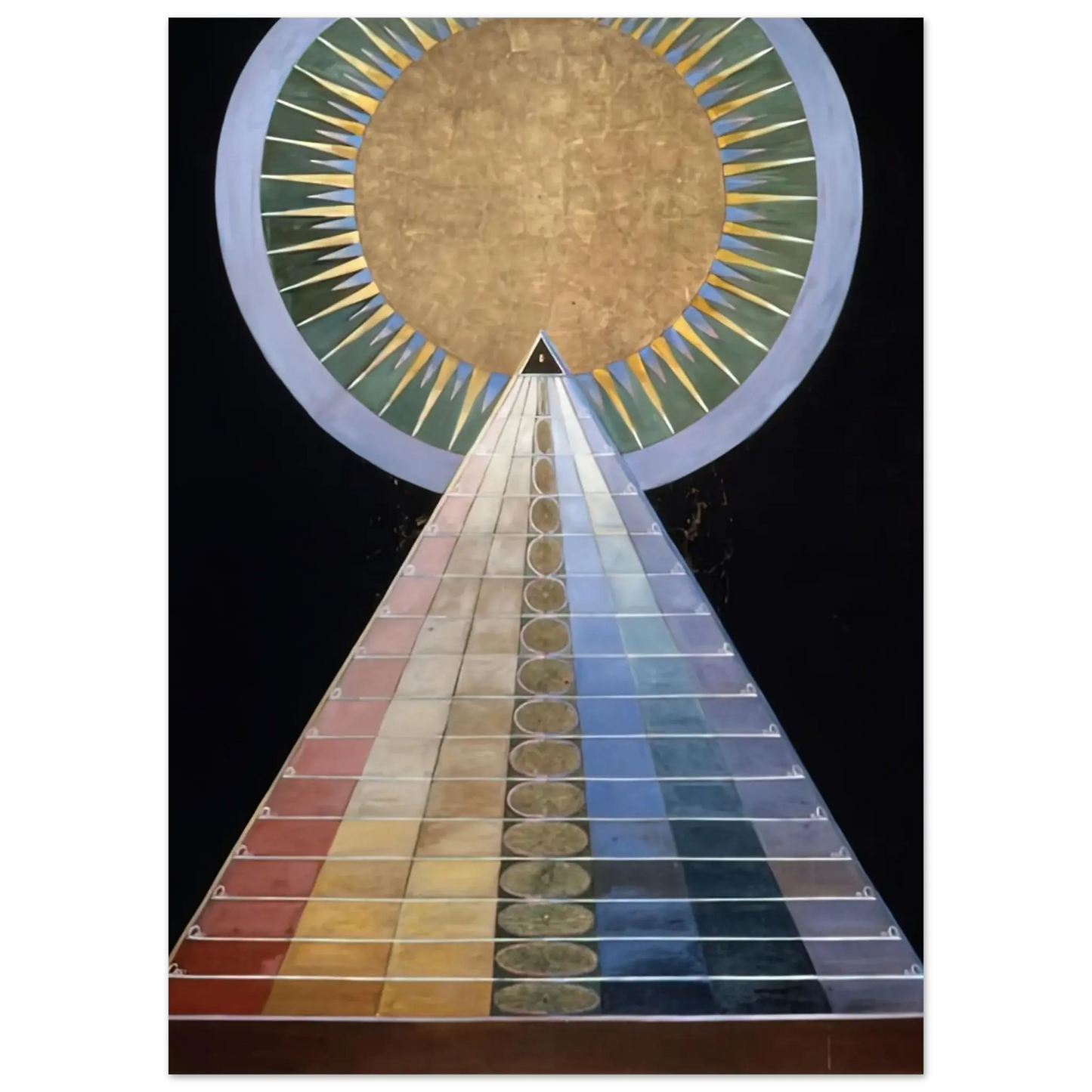 Hilma af Klint - ALTAR PAINTING 1915 Wall art - 21x29.7 cm / 8x12" - Premium Wooden Framed Poster With Fine Art Paper - White frame
