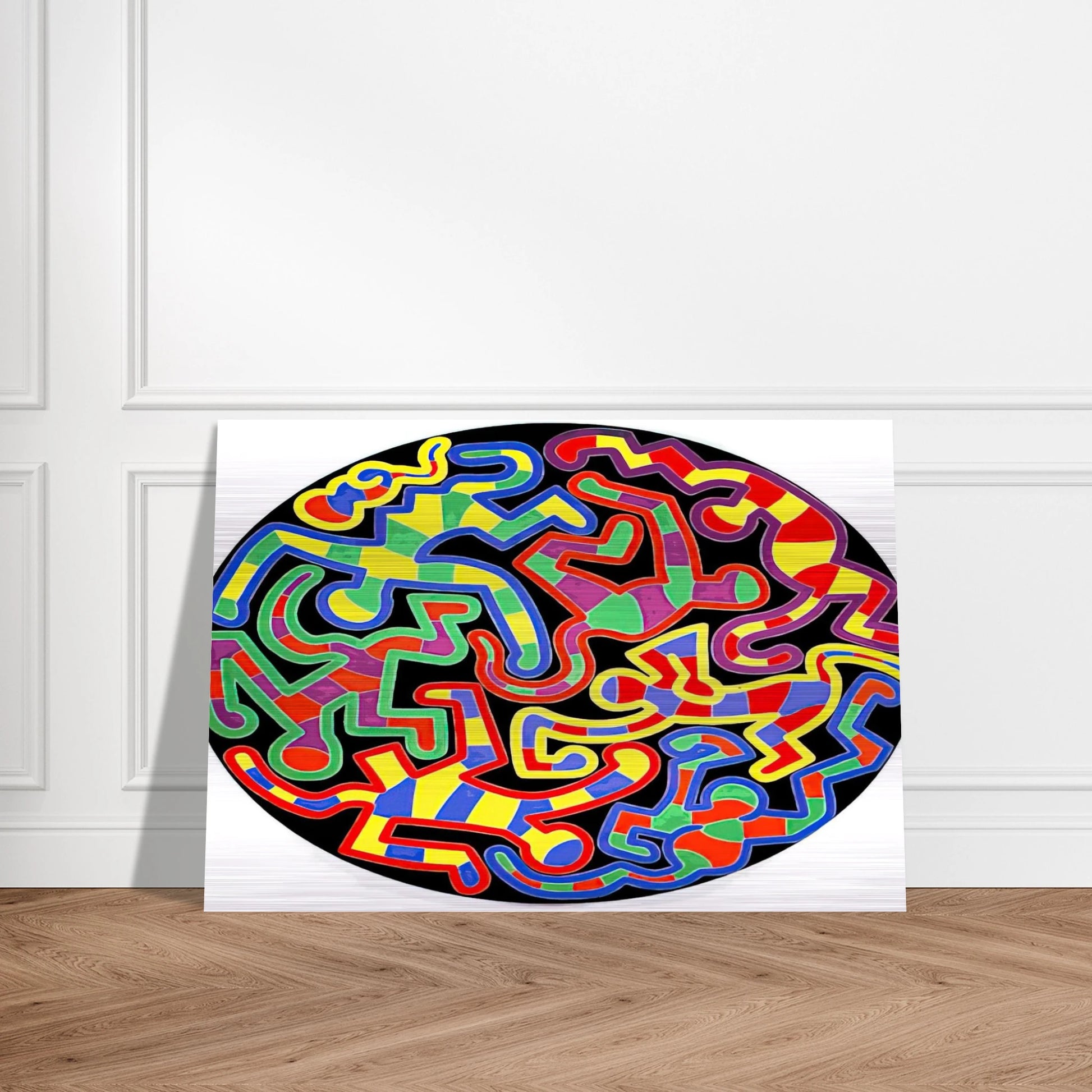 MONKEY PUZZLE 1988 - Keith Haring Brushed Aluminum Print - 70x100 cm / 28x40 inches | Keith Haring Aluminum Print | Keith Haring Prints