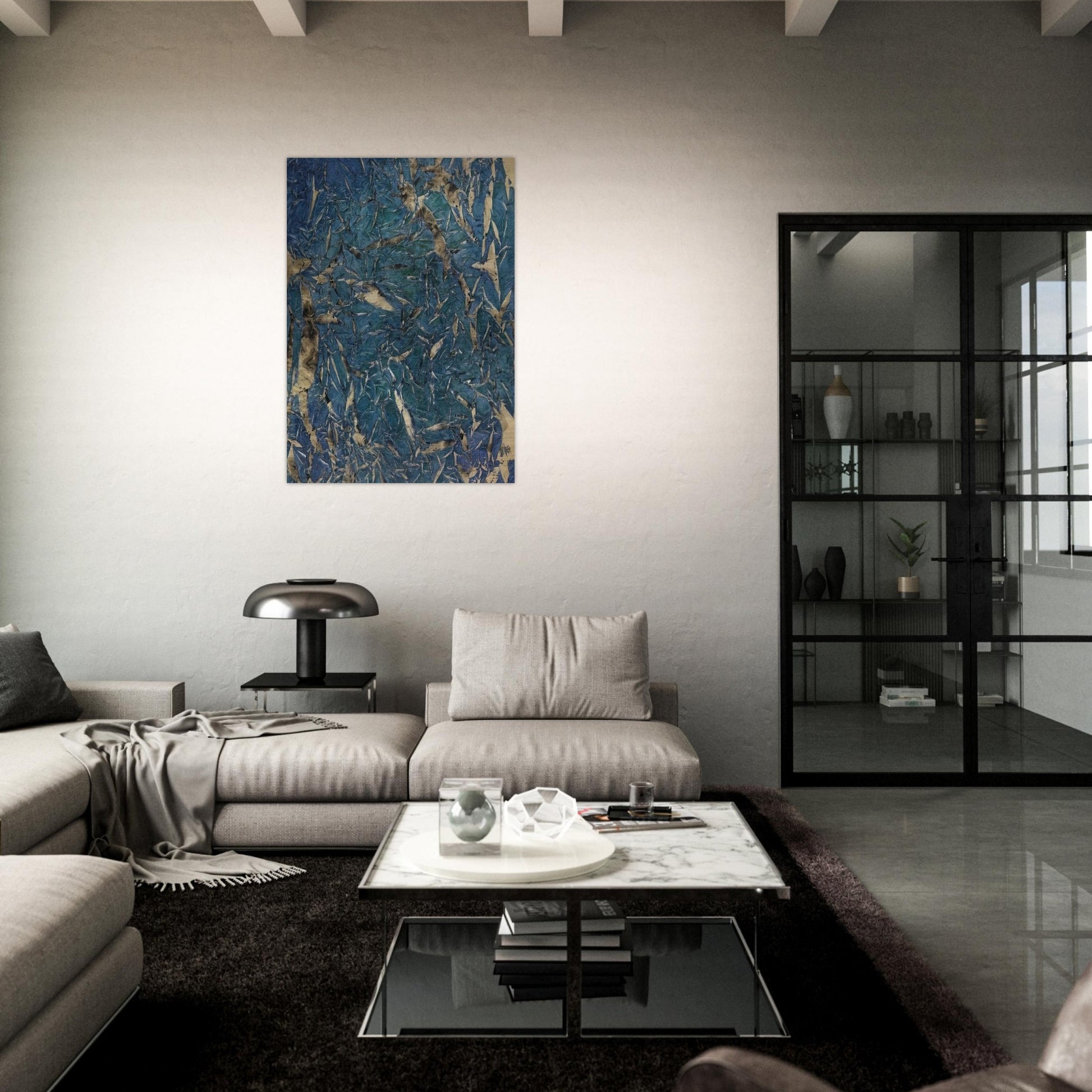 ³M.C.2² Mariale - 1962 - Simon Hantai Brushed Aluminum Print - 70x100 cm / 28x40 inches | Simon Hantai Aluminum Print | Simon Hantai Prints