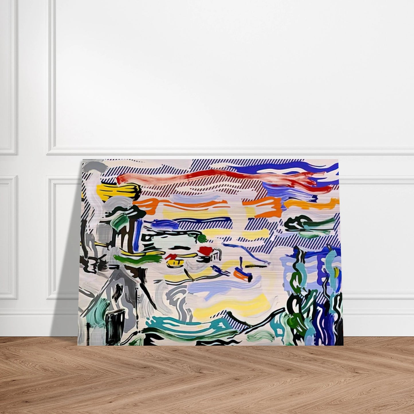 COAST VILLAGE 1987 - Roy Lichtenstein Brushed Aluminum Print - 70x100 cm / 28x40 inches | Roy Lichtenstein Aluminum Print | Roy Lichtenstein Prints