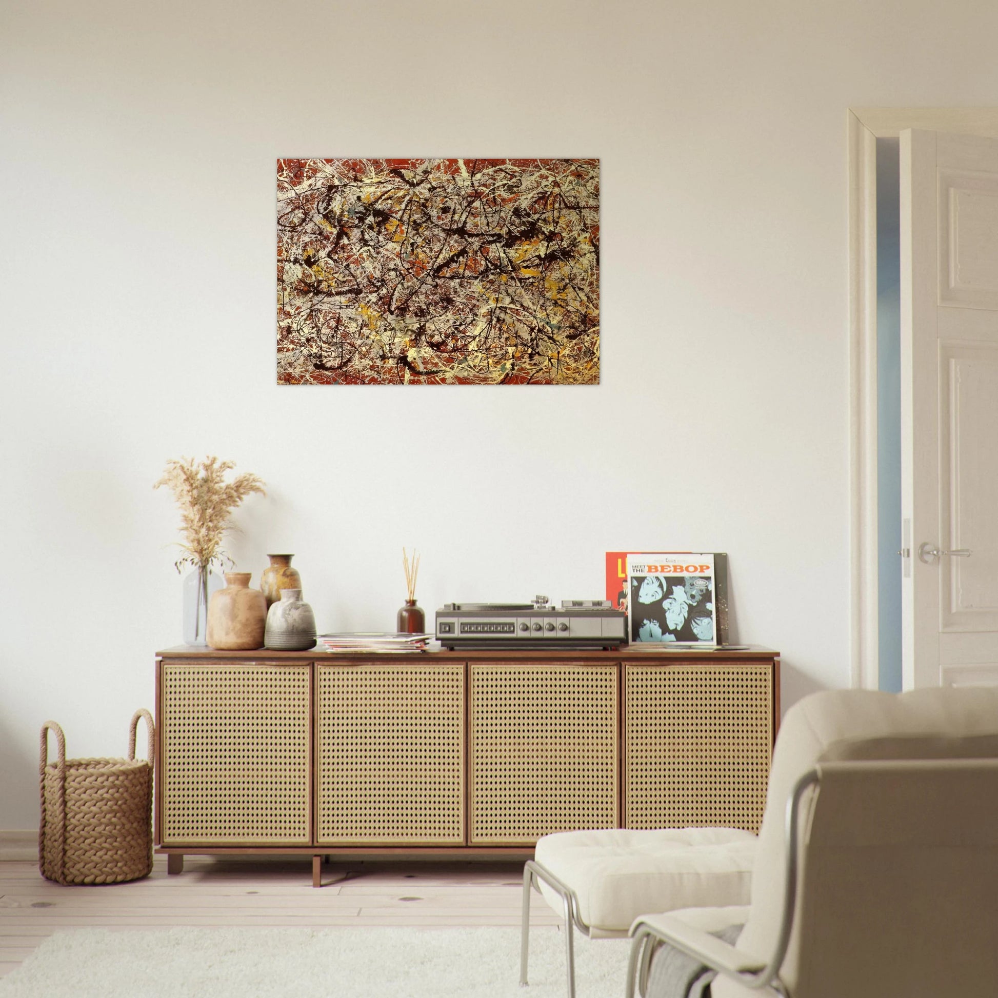 MURAL ON INDIAN RED GROUND 1950 - Jackson Pollock Brushed Aluminum Print - 70x100 cm / 28x40 inches | Jackson Pollock Aluminum Print | Jackson Pollock Prints