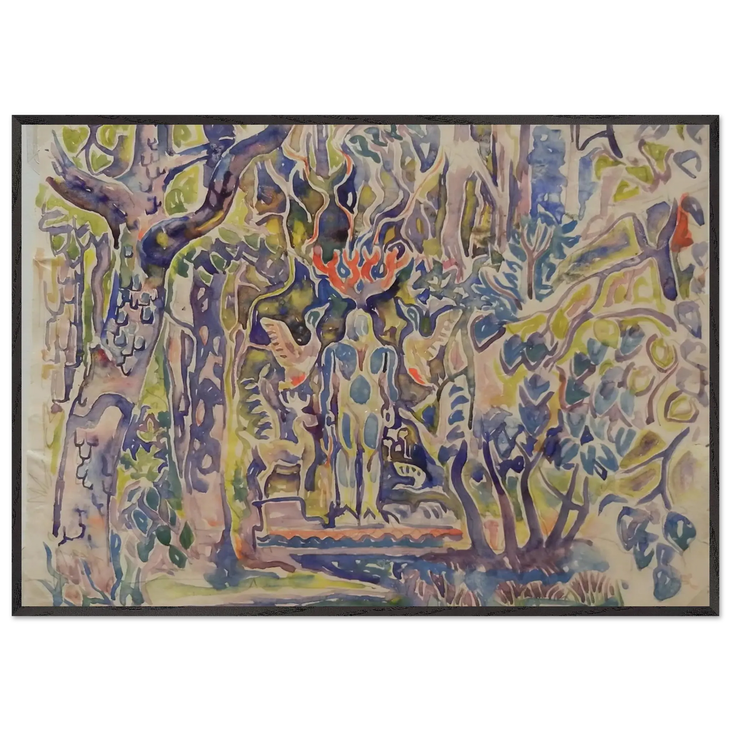 Walter Inglis Anderson - Walter Anderson Wall art - 28x43  cm / XL (11x17 Inches) - Premium Wooden Framed Poster With Fine Art Paper - Black frame