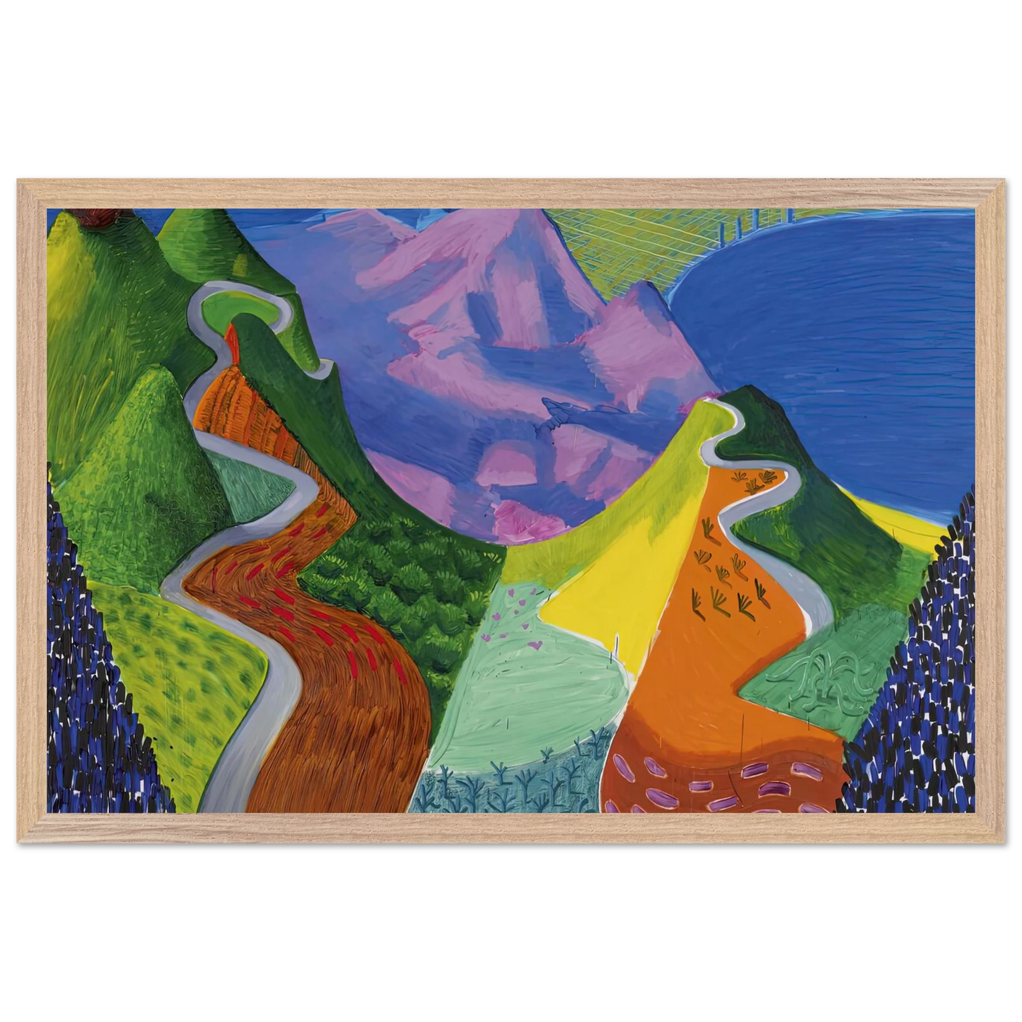 David Hockney - David Hockney Wall art - 70x70 cm / 28x28 inches - Premium Wooden Framed Poster With Fine Art Paper-canvas - Black frame