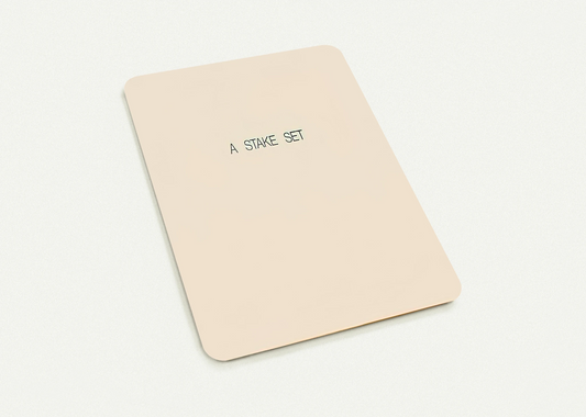 A Stake Set - 1969 By Lawrence Weiner Pack of 10 Post Cards | Lawrence Weiner Post Cards | A6 (10.5 x 14.8 cm) - 4.1 x 5.8 inches