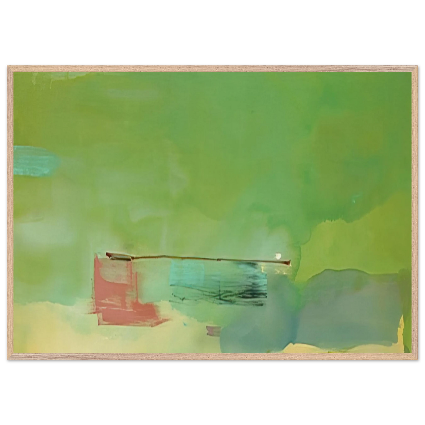 Helen Frankenthaler - Springscape - 1975 Wall art - 70x100 cm / 28x40 inches - Premium Wooden Framed Poster With Fine Art Paper-canvas - Black frame