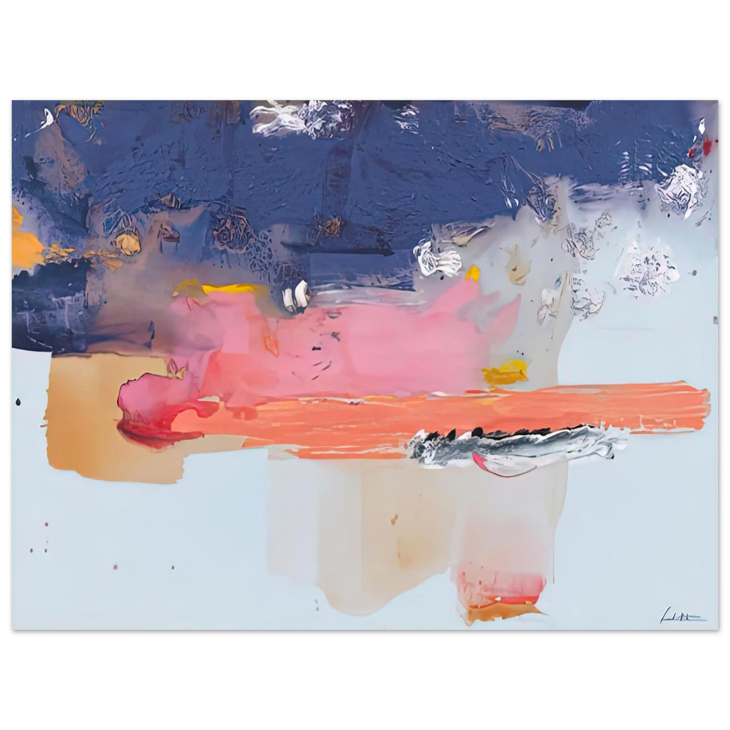 Helen Frankenthaler - Western Roadmap, 1991- Wall Art - 60x80 cm / 24x32 inches - Premium Wooden Framed Poster With Fine Art Paper-canvas - White frame