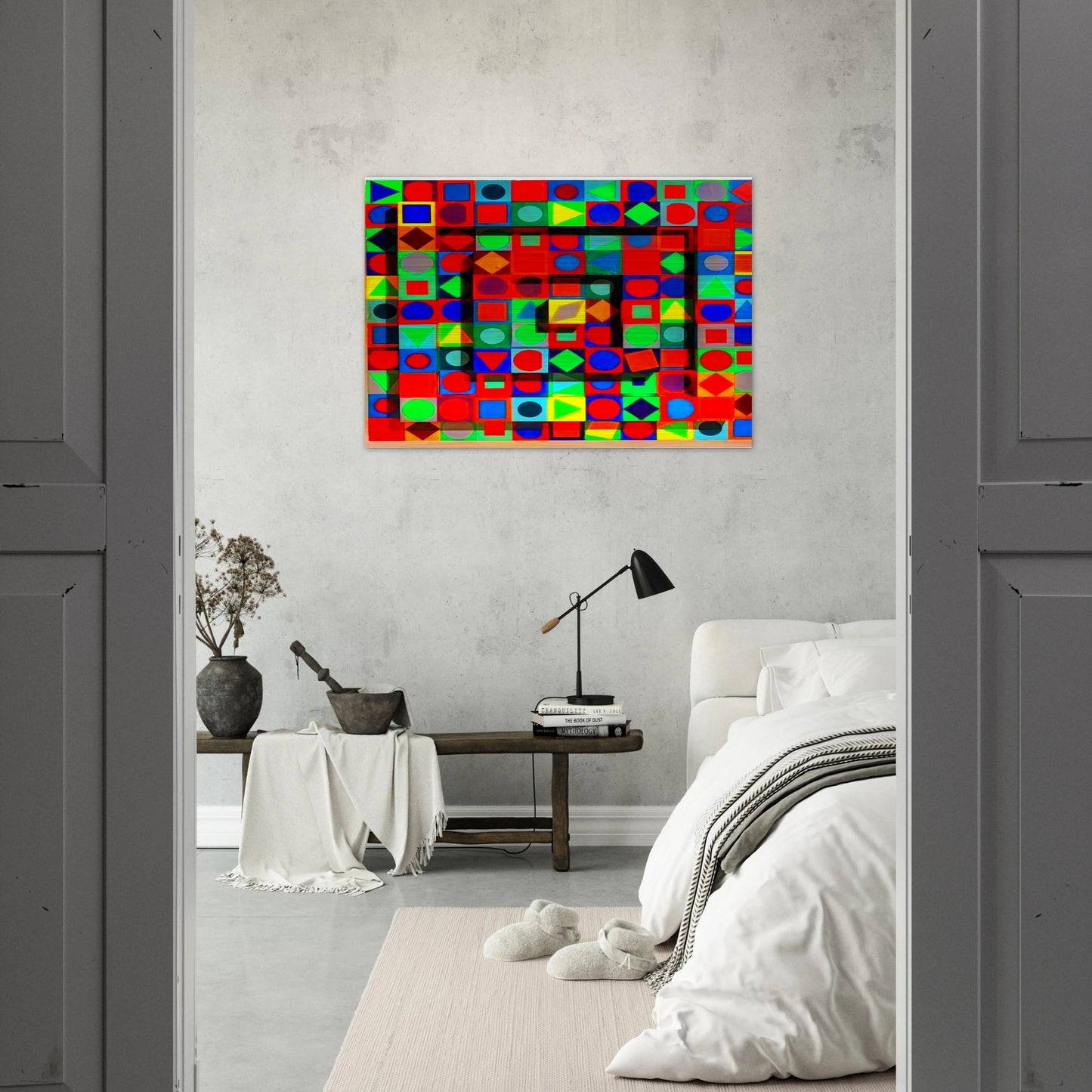Folklore - 1963 - Victor Vasarely Brushed Aluminum Print - 70x100 cm / 28x40 inches | Victor Vasarely Aluminum Print | Victor Vasarely Prints