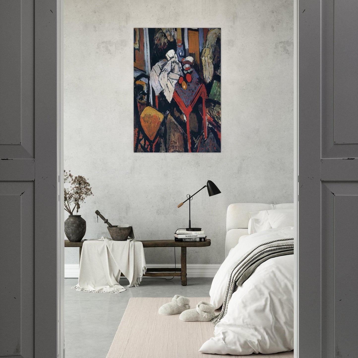 STILL LIFE ON THE RED TABLE 1904 - Andre Derain Brushed Aluminum Print - 70x100 cm / 28x40 inches | Andre Derain Aluminum Print | Andre Derain Prints
