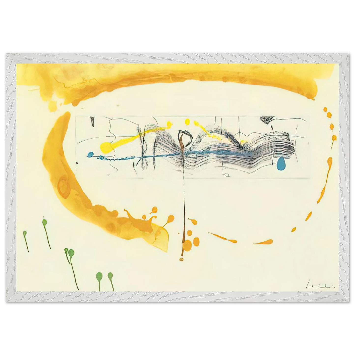 Helen Frankenthaler - Making Music - 2000 Wall art - 45x60 cm / 18x24 inches - Premium Wooden Framed Poster With Fine Art Paper-canvas - Black frame