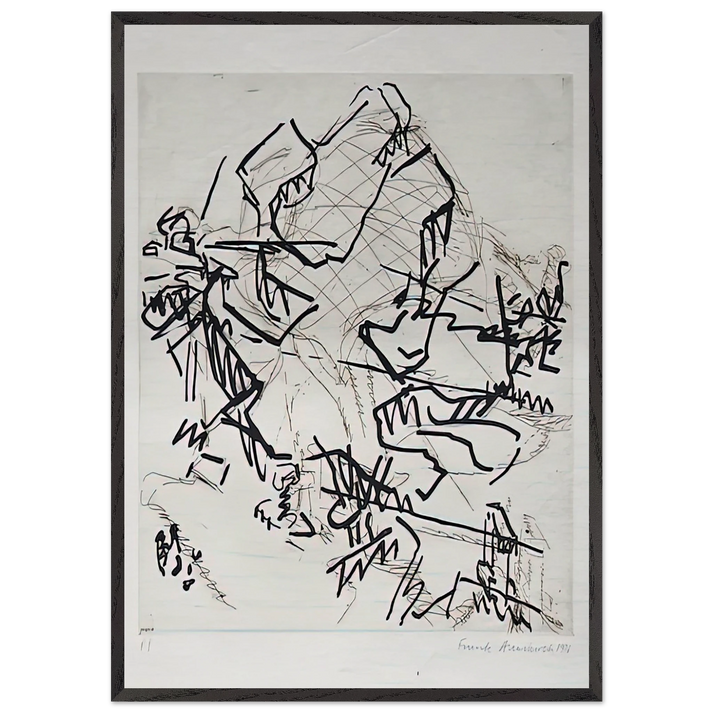 TREE AT TRETIRE II - Frank Auerbach 70x100 cm / 28x40 inches Framed Art Print – Black Wooden Frame