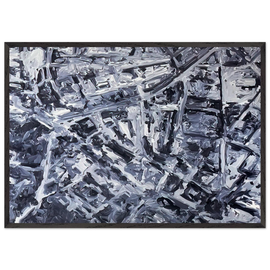 TOWNSCAPE PL 1970 0 - Gerhard Richter 70x100 cm / 28x40 inches Framed Art Print – Black Wooden Frame