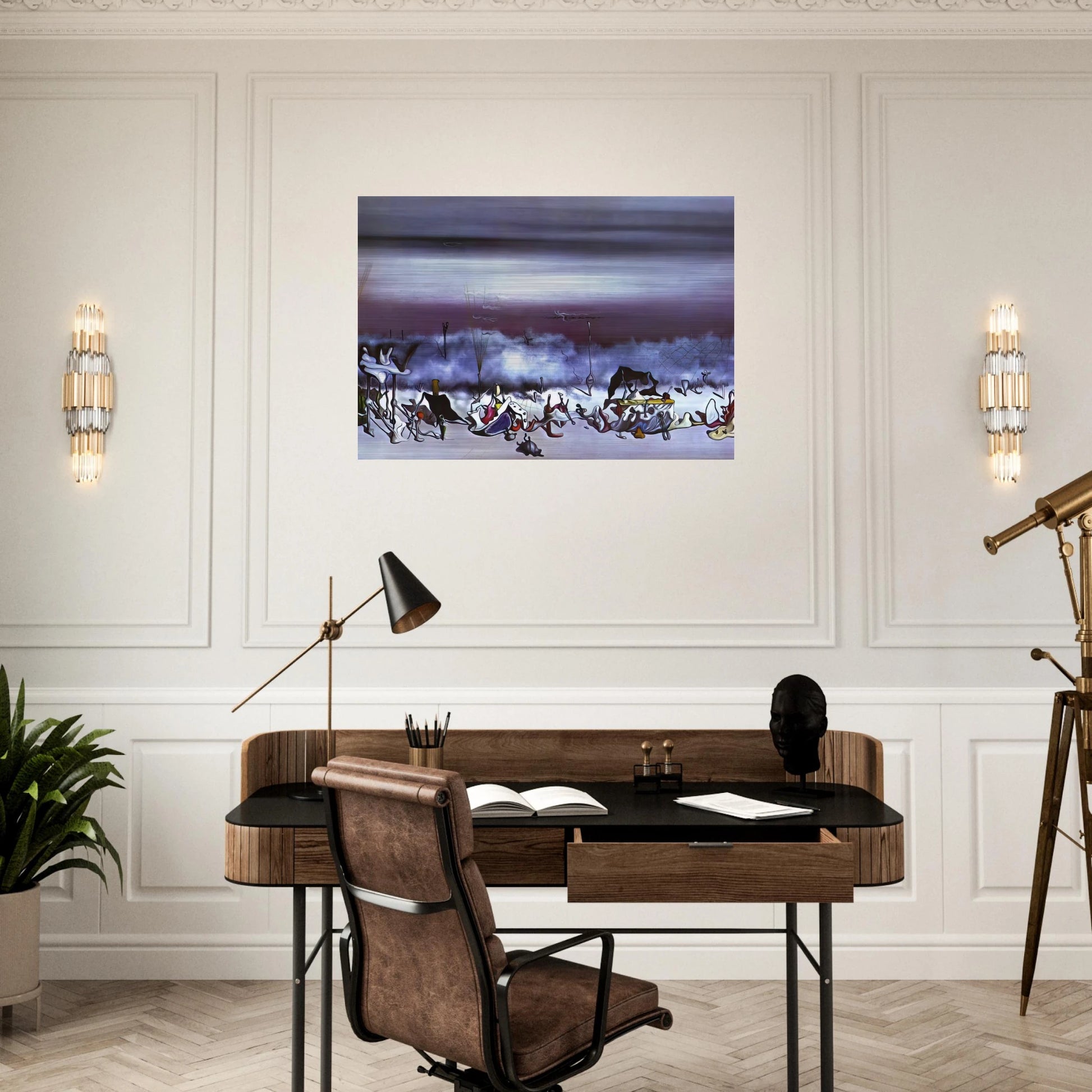 The Ribbon of Extremes - Yves Tanguy Brushed Aluminum Print - 70x100 cm / 28x40 inches | Yves Tanguy Aluminum Print | Yves Tanguy Prints