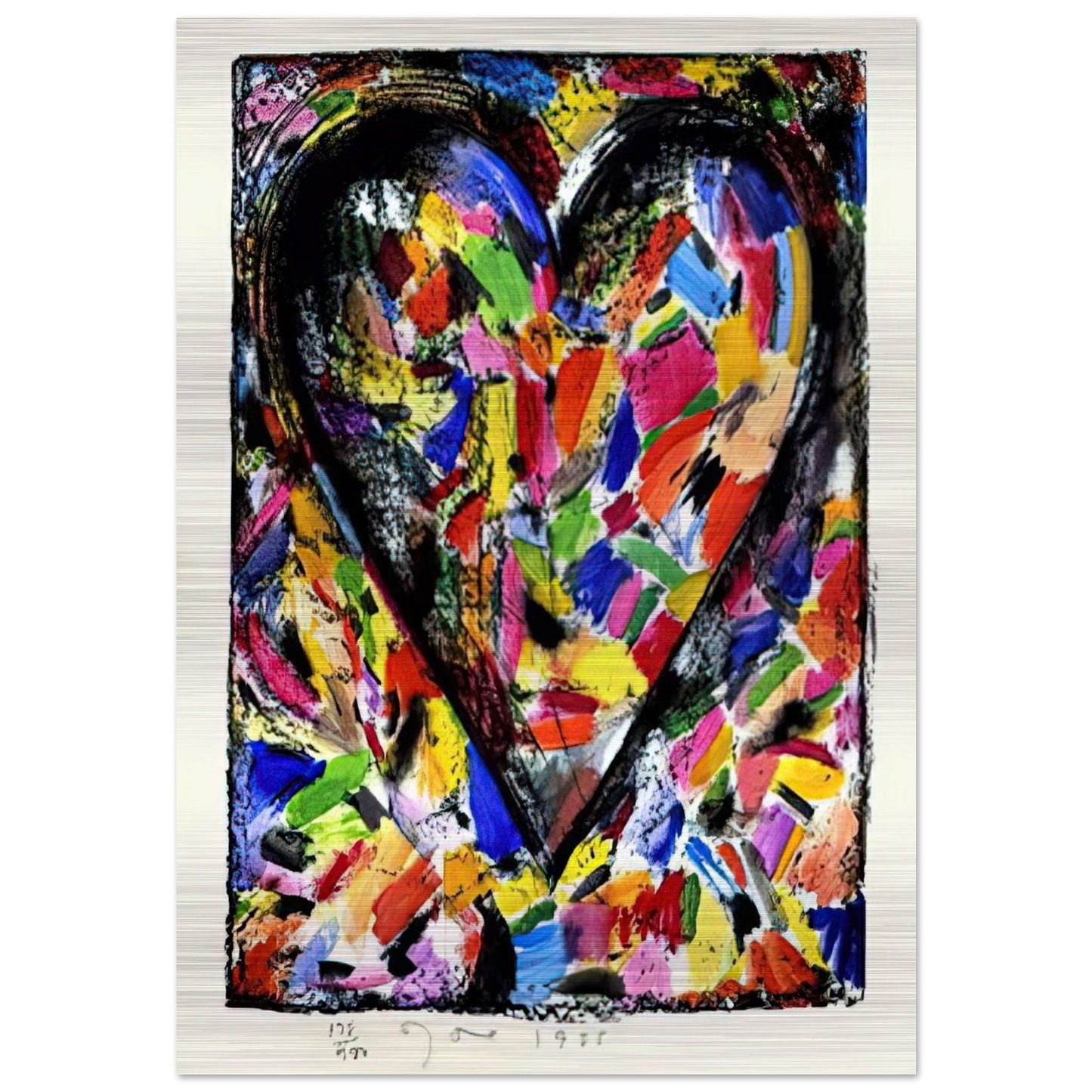 CONFETTI HEART 1985 - Jim Dine Brushed Aluminum Print - 70x100 cm / 28x40 inches | Jim Dine Aluminum Print | Jim Dine Prints