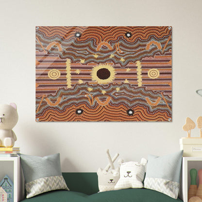 Untitled - 1990 - Clifford Possum Tjapaltjarri Acrylic Print - 70x100 cm / 28x40″ inches