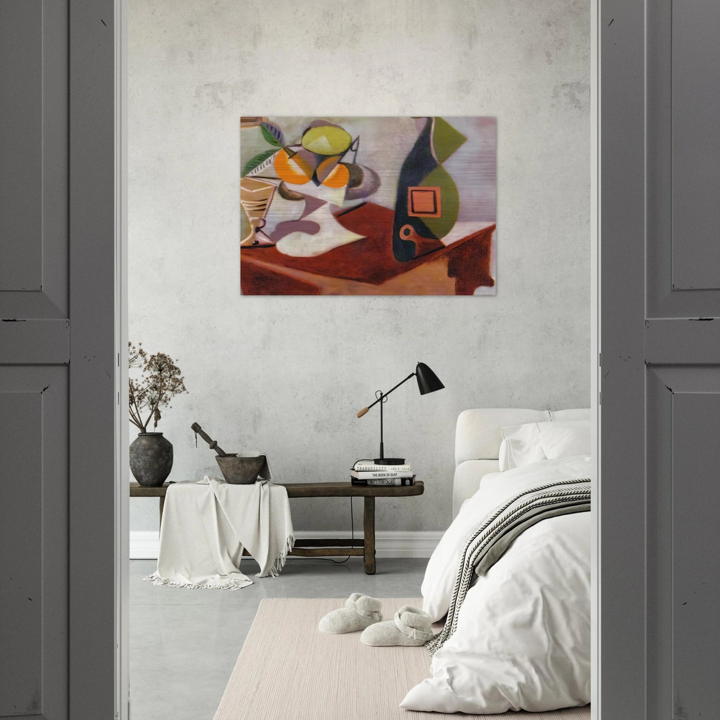 Still life with lemon and oranges - Pablo Picasso Brushed Aluminum Print - 70x100 cm / 28x40 inches | Pablo Picasso Aluminum Print | Pablo Picasso Prints