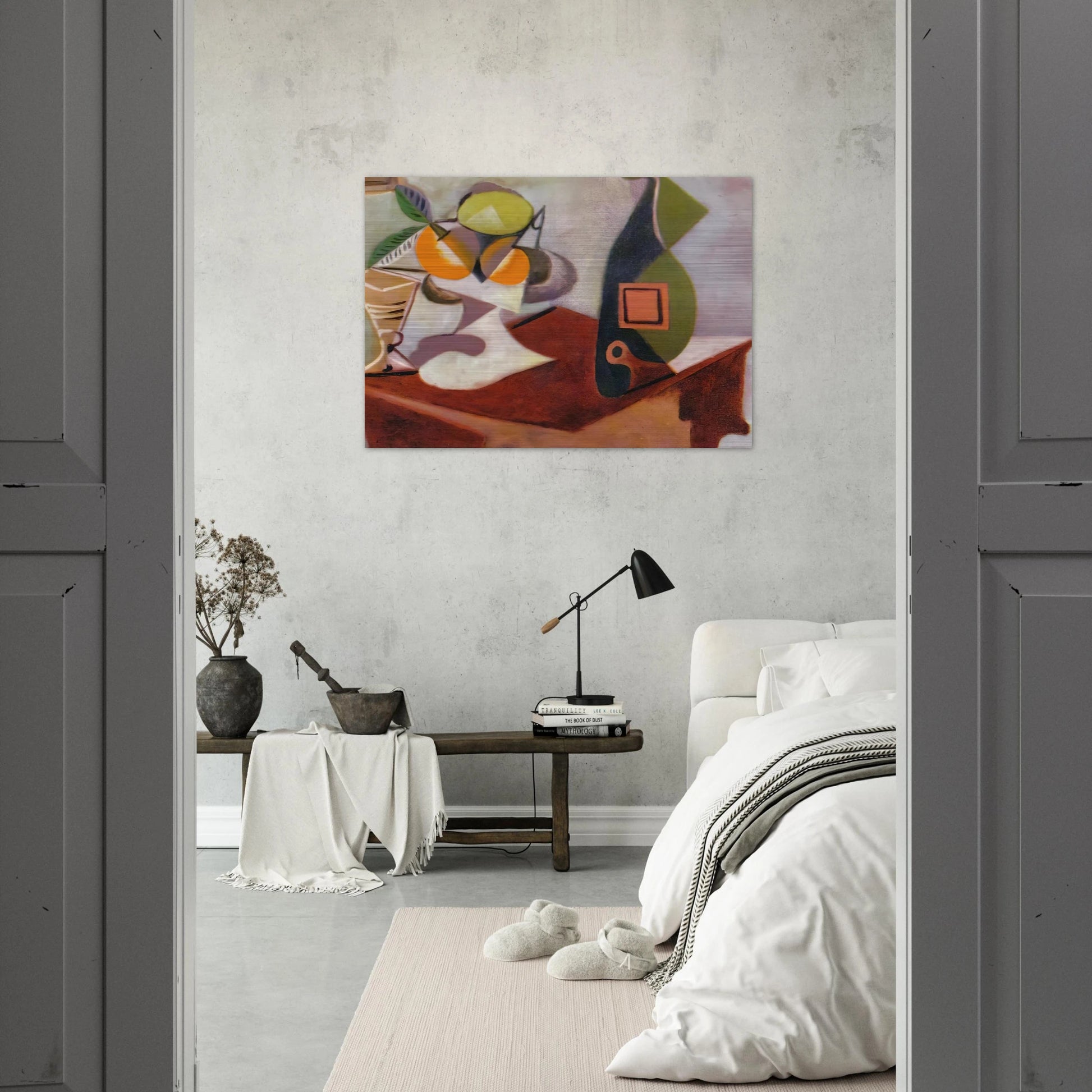 Still life with lemon and oranges - Pablo Picasso Brushed Aluminum Print - 70x100 cm / 28x40 inches | Pablo Picasso Aluminum Print | Pablo Picasso Prints