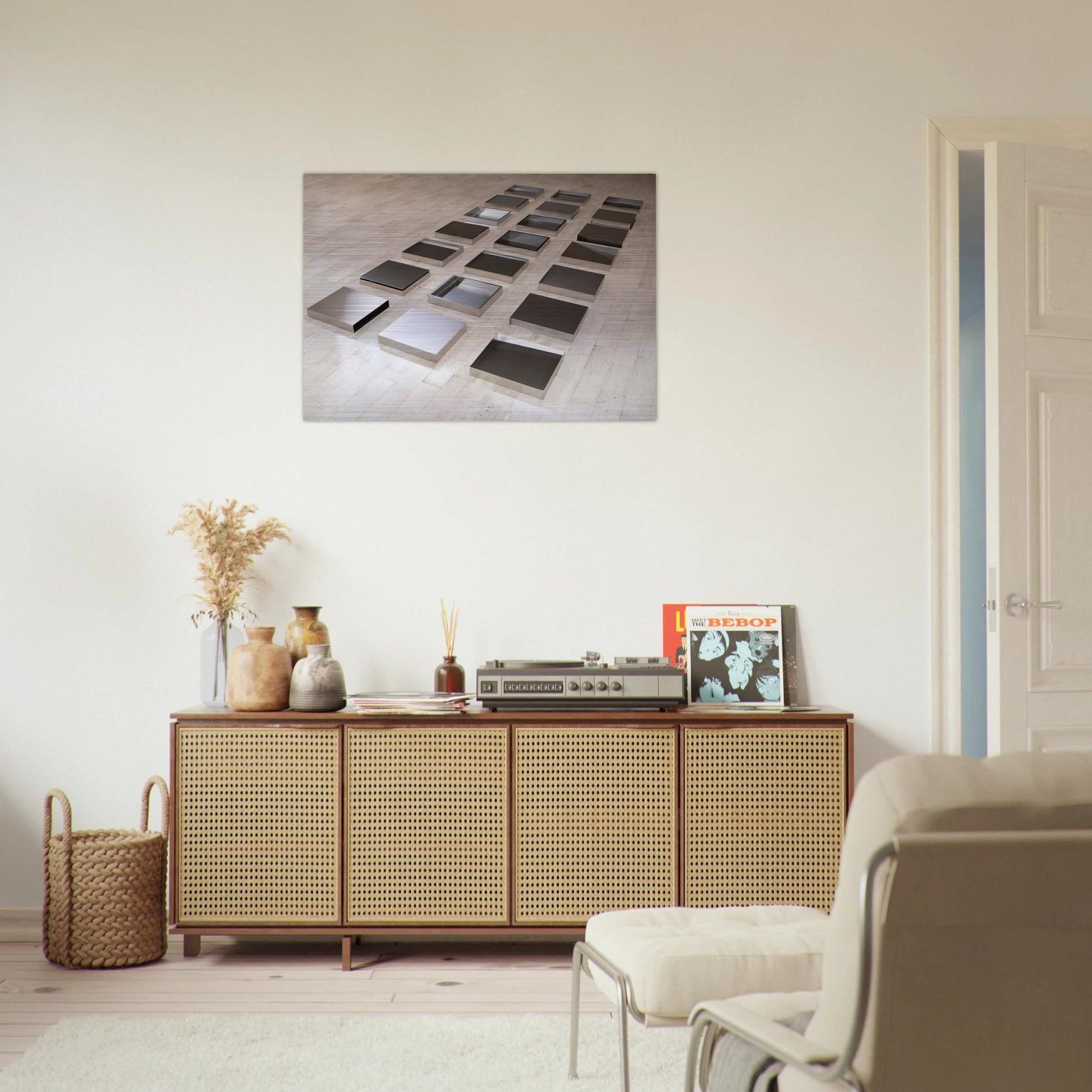 Untitled - 1977 - Donald Judd Brushed Aluminum Print - 70x100 cm / 28x40 inches | Donald Judd Aluminum Print | Donald Judd Prints