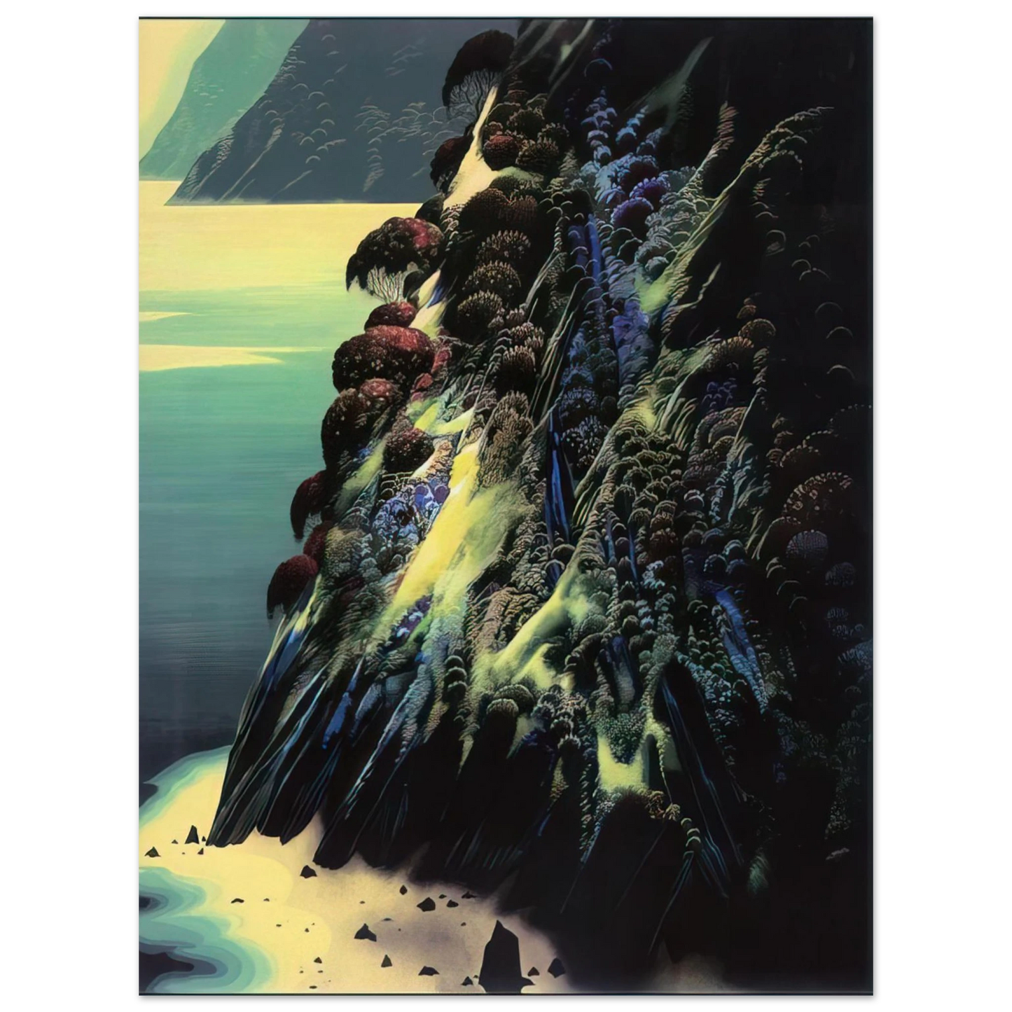 Eyvind Earle - Big Sur Poem  75x100 cm / 30x40inches Fine Art Poster