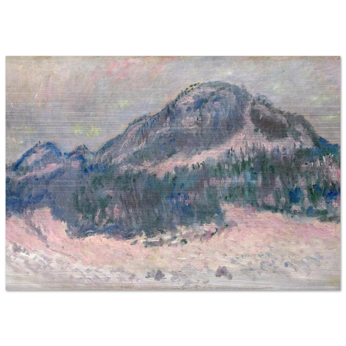 Mount Kolsaas, Rose Reflection - claude monet Brushed Aluminum Print - 70x100 cm / 28x40 inches | claude monet Aluminum Print | claude monet Prints