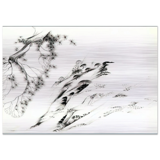 Hillside - Eyvind Earle Brushed Aluminum Print - 70x100 cm / 28x40 inches | Eyvind Earle Aluminum Print | Eyvind Earle Prints