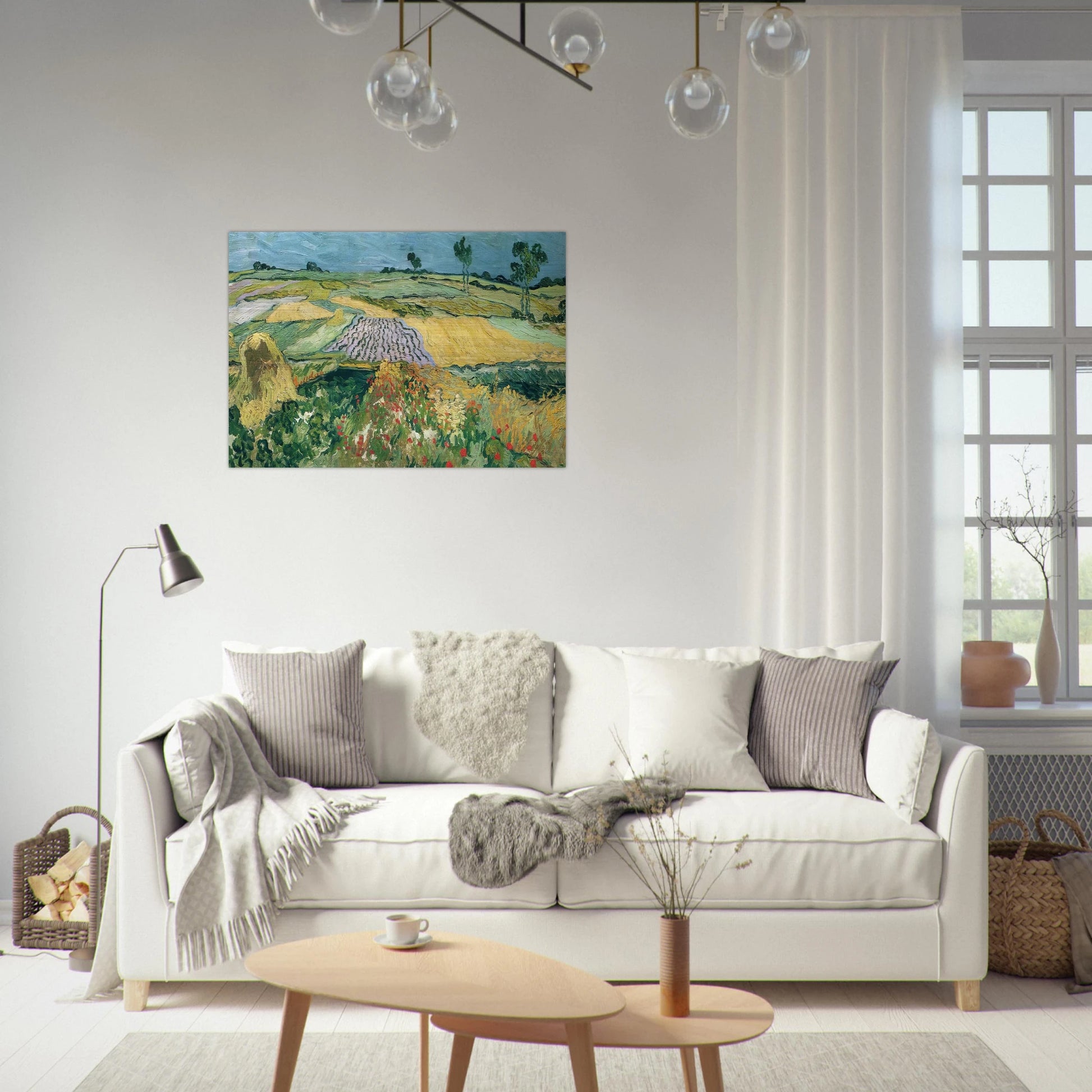 Wheatfields - Vincent van Gogh Brushed Aluminum Print - 70x100 cm / 28x40 inches | Vincent van Gogh Aluminum Print | Vincent van Gogh Prints