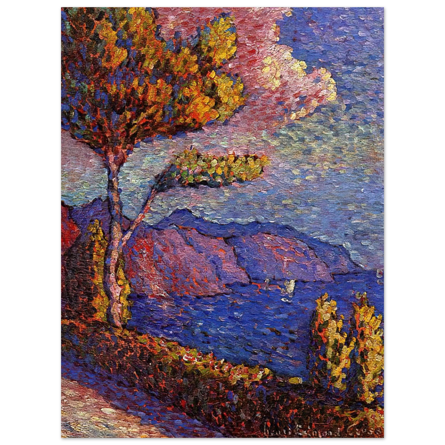 Henri-Edmond Cross - The Canal near St. Tropez  75x100 cm / 30x40inches Fine Art Poster