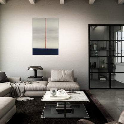 KOMPOSITION BLAU ROT AUF WEISS 1965 - BLINKY PALERMO Brushed Aluminum Print - 70x100 cm / 28x40 inches | BLINKY PALERMO Aluminum Print | BLINKY PALERMO Prints