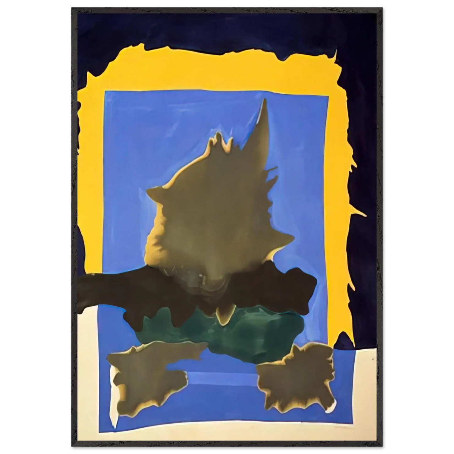 Helen Frankenthaler - Interior Landscape - 1964 Wall art - A3 (29.7 x 42  cm) - Premium Wooden Framed Poster With Fine Art Paper - Black frame