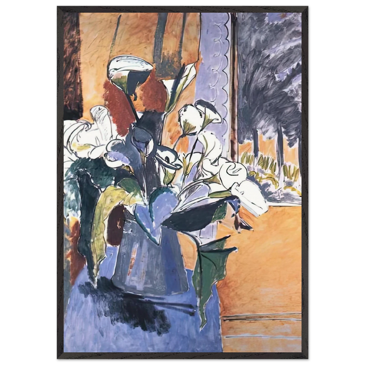 FLOWERS ON THE WINDOWSILL 1913 - Henri Matisse 70x100 cm / 28x40 inches Framed Art Print – Black Wooden Frame