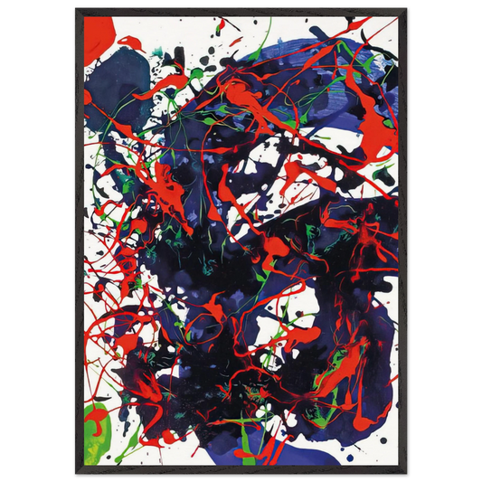 Untitled  SFP94-41  SFF 1716  - Sam Francis 70x100 cm / 28x40 inches Framed Art Print – Black Wooden Frame