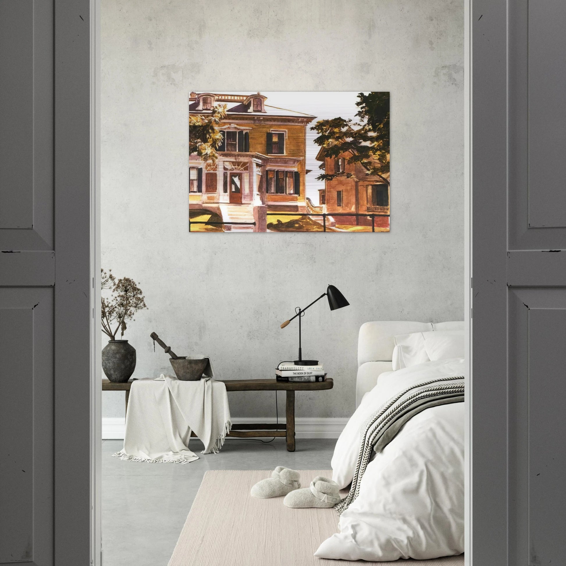 Davis House - Edward Hopper Brushed Aluminum Print - 70x100 cm / 28x40 inches | Edward Hopper Aluminum Print | Edward Hopper Prints