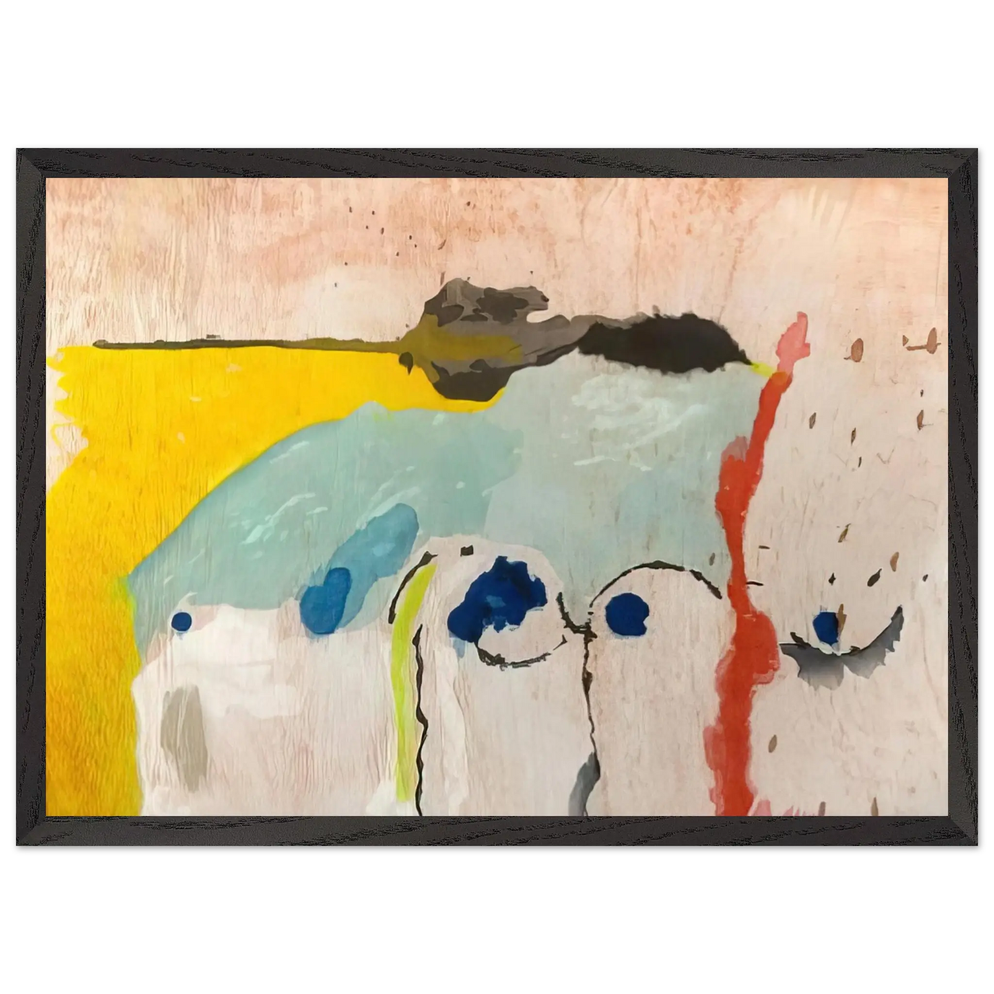 Helen Frankenthaler - Tales of Genji I - 1998 Wall art - 30x45 cm / 12x18 Inches - Premium Wooden Framed Poster With Fine Art Paper - White frame