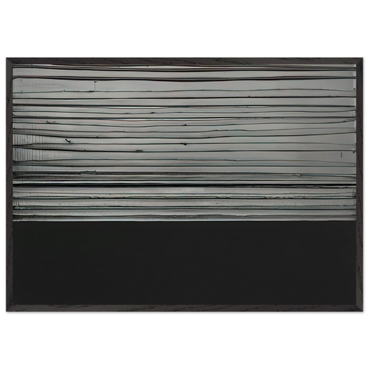 Peinture 12 November 2008 diptyque - 2008 - Pierre Soulages 70x100 cm / 28x40 inches Framed Art Print – Black Wooden Frame