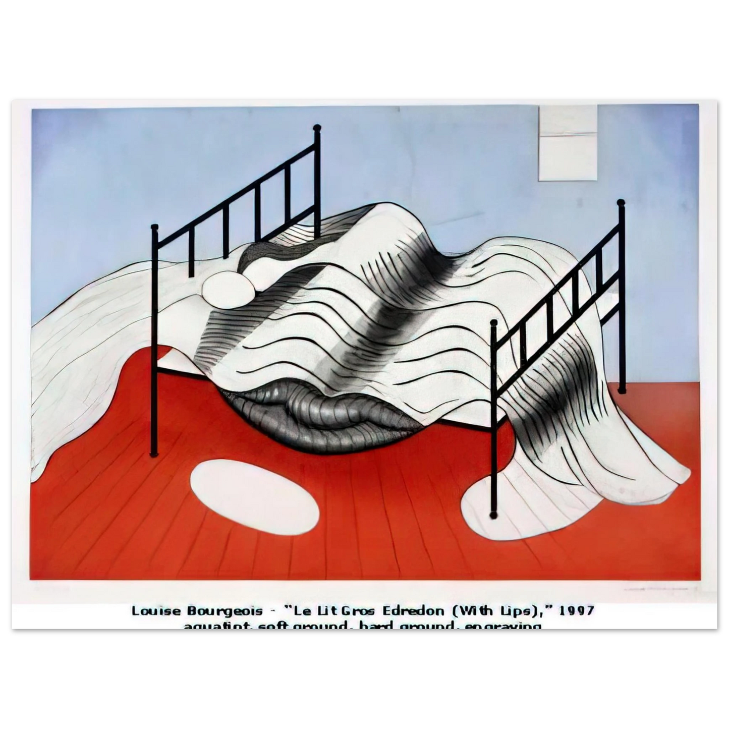 Louise Bourgeois - THE BIG BED WITH QUILT 1997  75x100 cm / 30x40inches Fine Art Poster